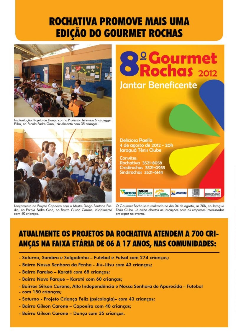 ROCHATIVA PROMOVE MAIS UMA EDIÇÃO DO GOURMET ROCHAS